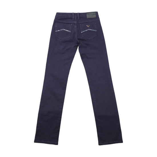 Armani Jeans Purple Stretch Cotton Sequin Pocket Jeans