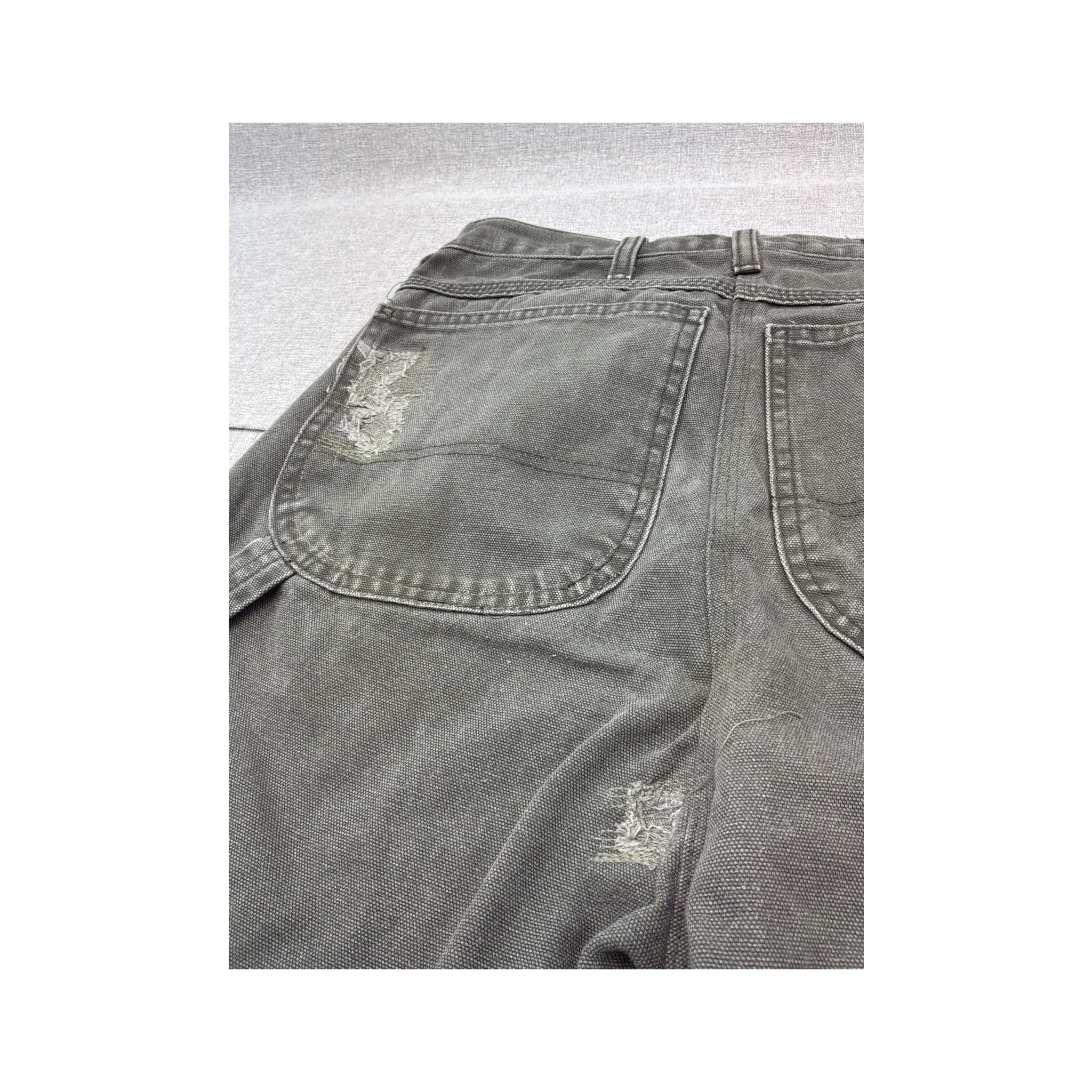 Chinos de carpinteiro Dickies cinzentos Desbotados e Desgastados
