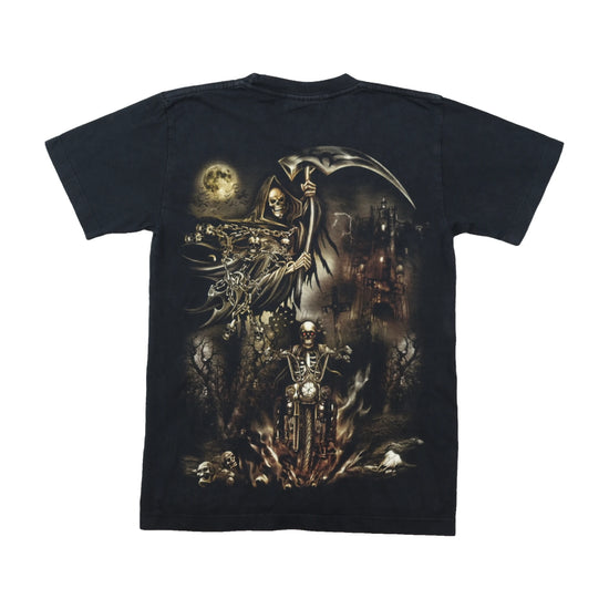 Tribal 100% Cotton Gothic Grim Reaper Biker Graphic Shirt
