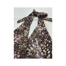 Silk Floral Handkerchief Halter Tank Top
