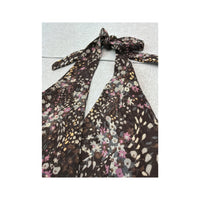 Silk Floral Handkerchief Halter Tank Top
