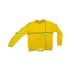 Vintage Yellow Rib Knit Striped Mock Neck Sweater