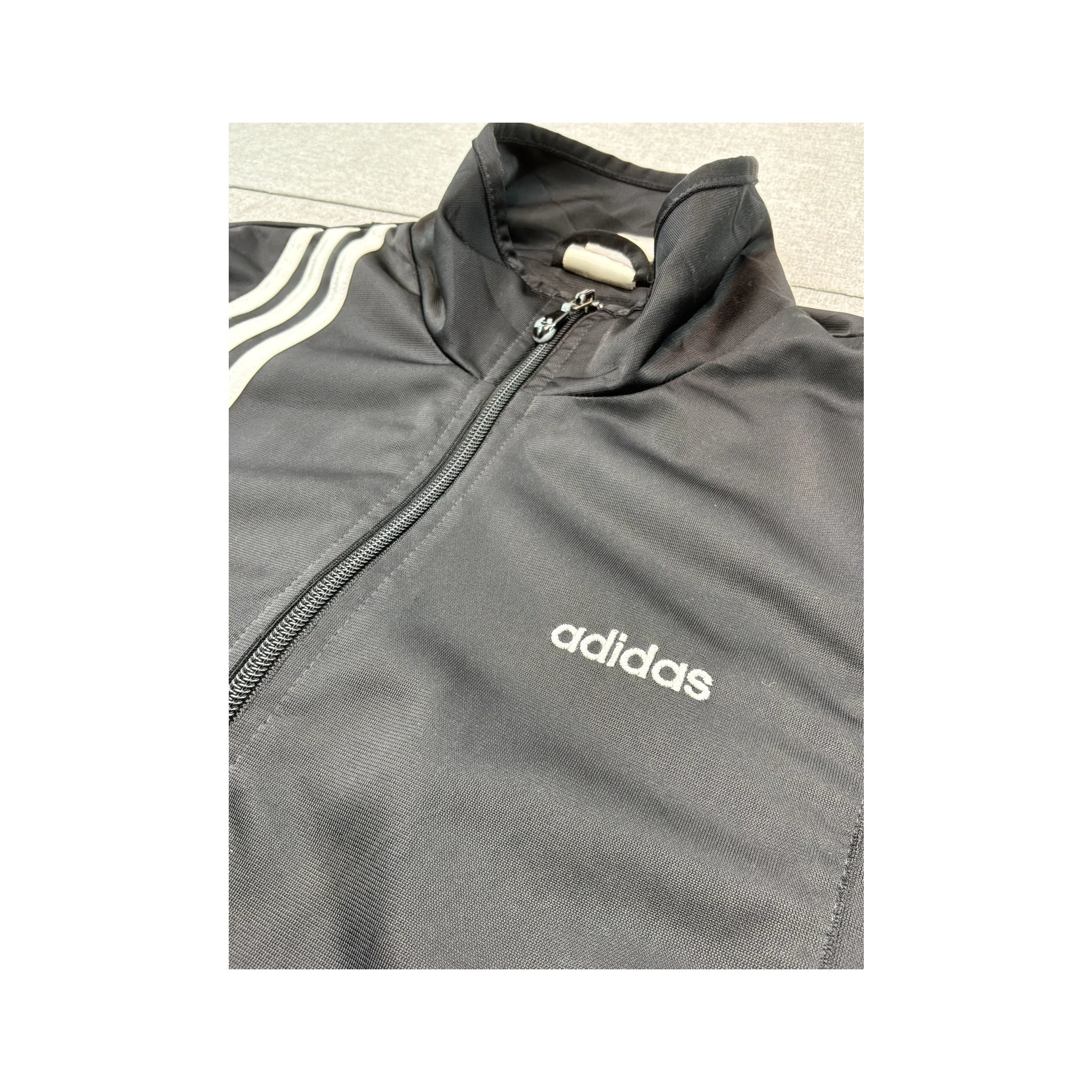 Casaco de fato de treino adidas preto com Três riscas e Fecho Total