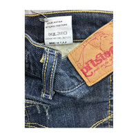 Pitstop Distressed Dark Wash Denim Shorts