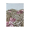 Blusa vintage de Manga de Sino com Folhos e estampado de Leopardo e rosas