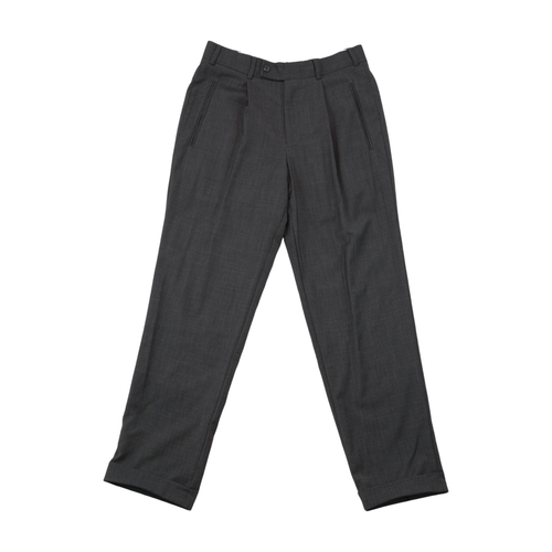 Vince Charcoal Pleated Cuffed Trousers
