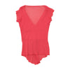 Sheer Ribbon Trim Ruffle Sleeve Blouse