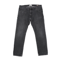 Wrangler Washed Black Cotton Blend Slim Straight Jeans