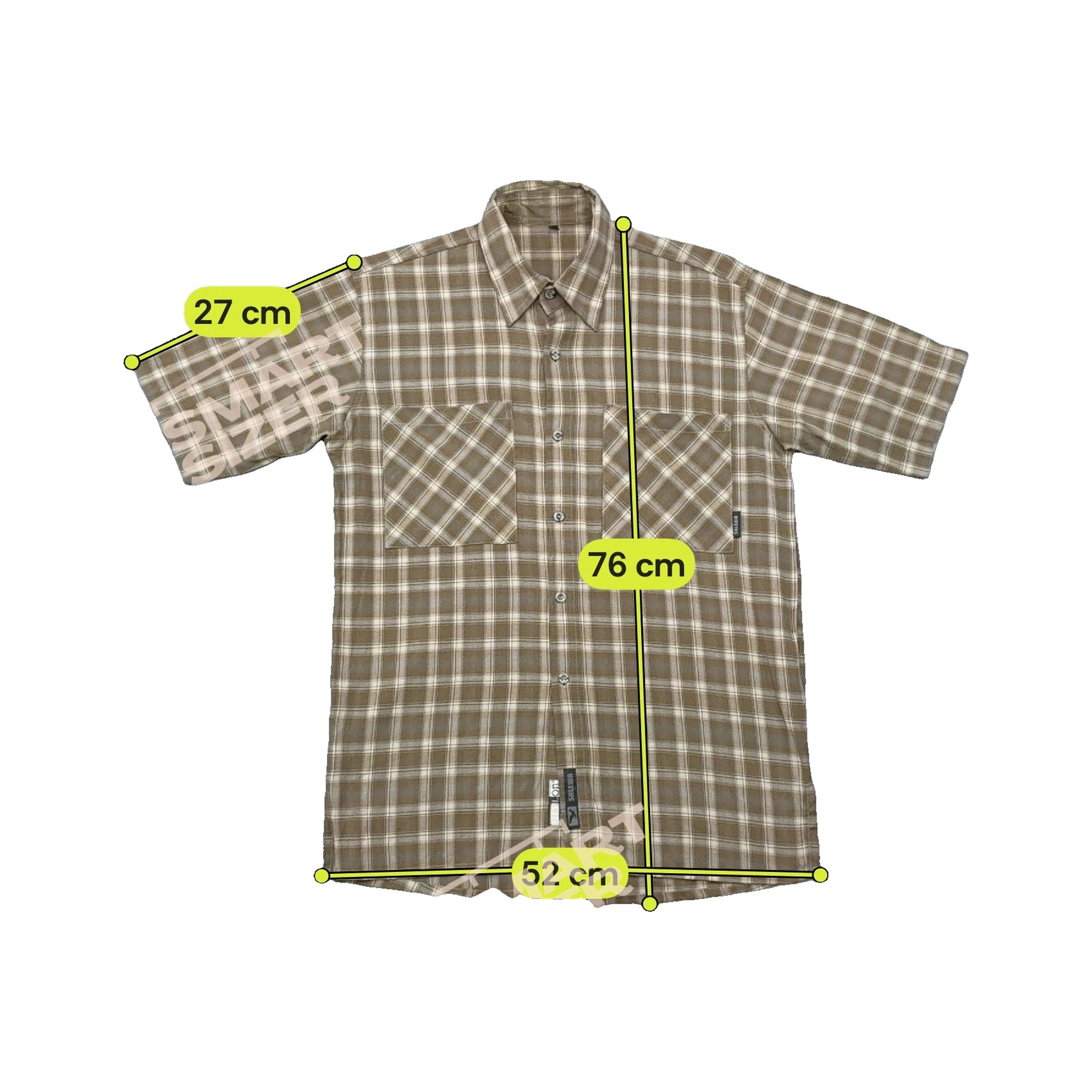 Salewa Brown Plaid Short Sleeve Viscose Blend Shirt