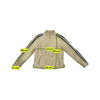 Vintage Beige Leather Moto Jacket with Black Racing Stripes