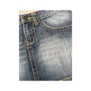 TMX 201 Faded Denim Mini Skirt with Contrast Stitching