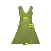 Liu Jeans Ruched Ruffle V-Neck Viscose Dress