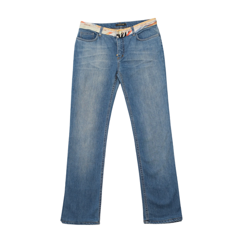 Roberto Cavalli Faded Blue Denim Straight Leg Jeans