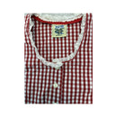Vintage Red Gingham Puff Sleeve Cotton Blouse