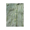 Vintage Textured Green Stripe Button Up Shirt