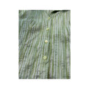 Vintage Textured Green Stripe Button Up Shirt