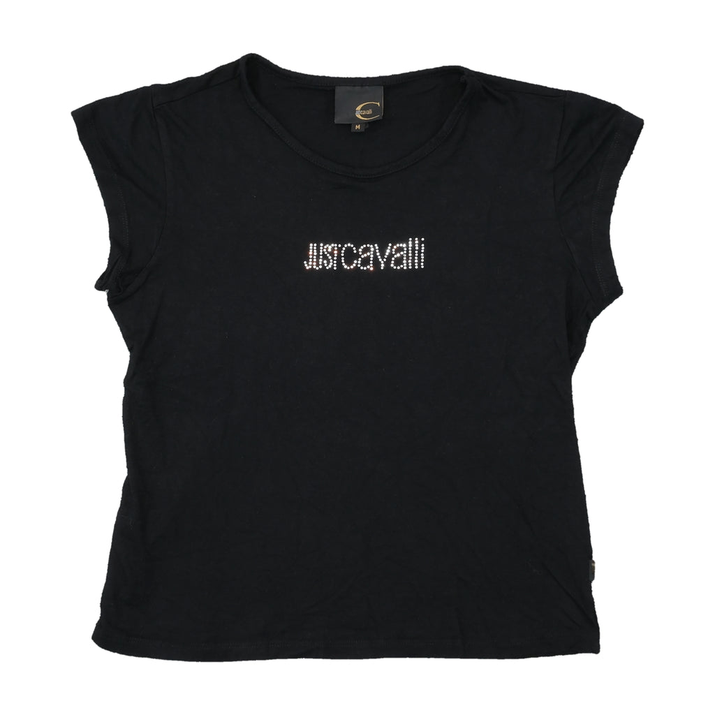 Just Cavalli Rhinestone Logo T-shirt