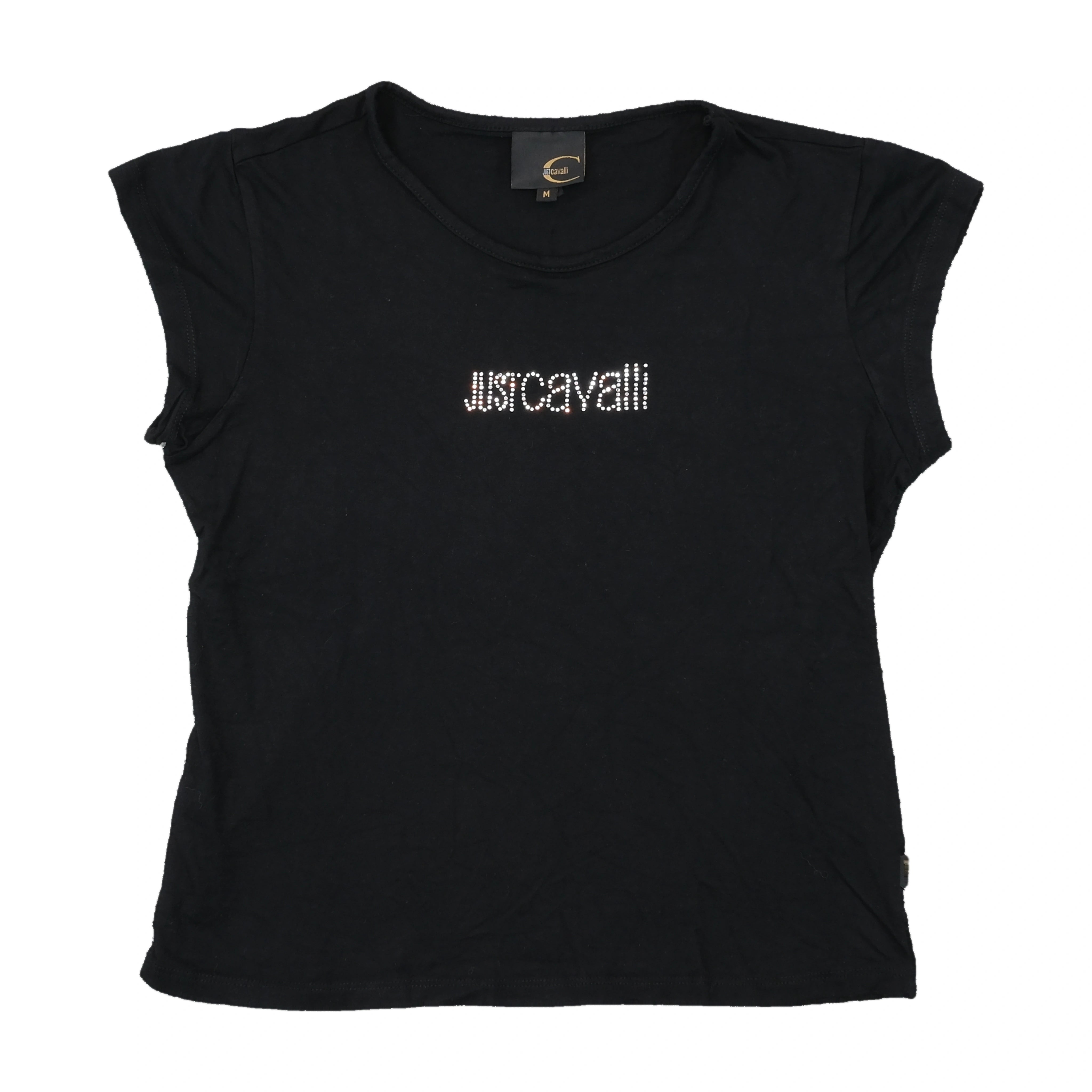 Just Cavalli Rhinestone Logo T-shirt