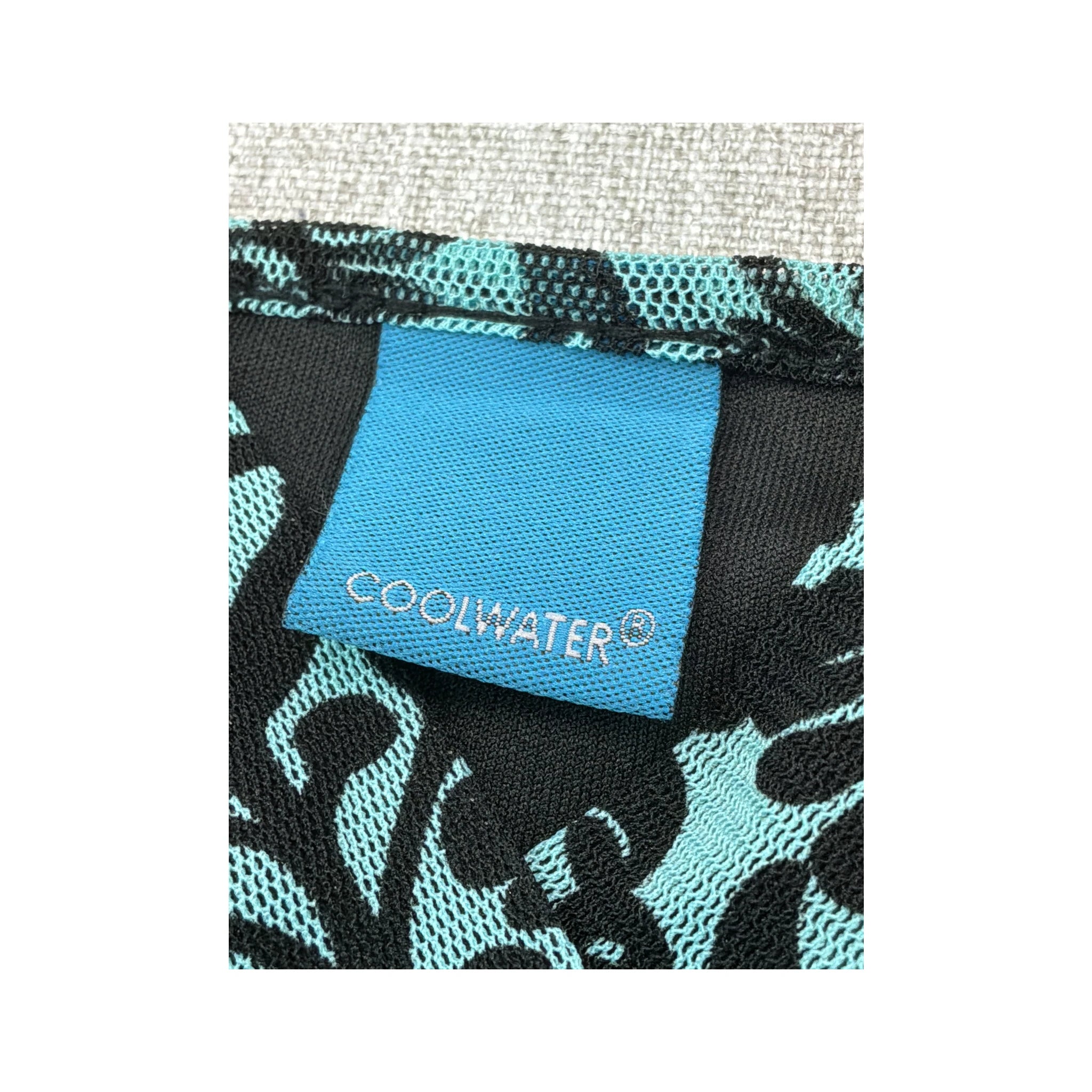 Coolwater Blue Black Baroque Print Tie Front Tank Top