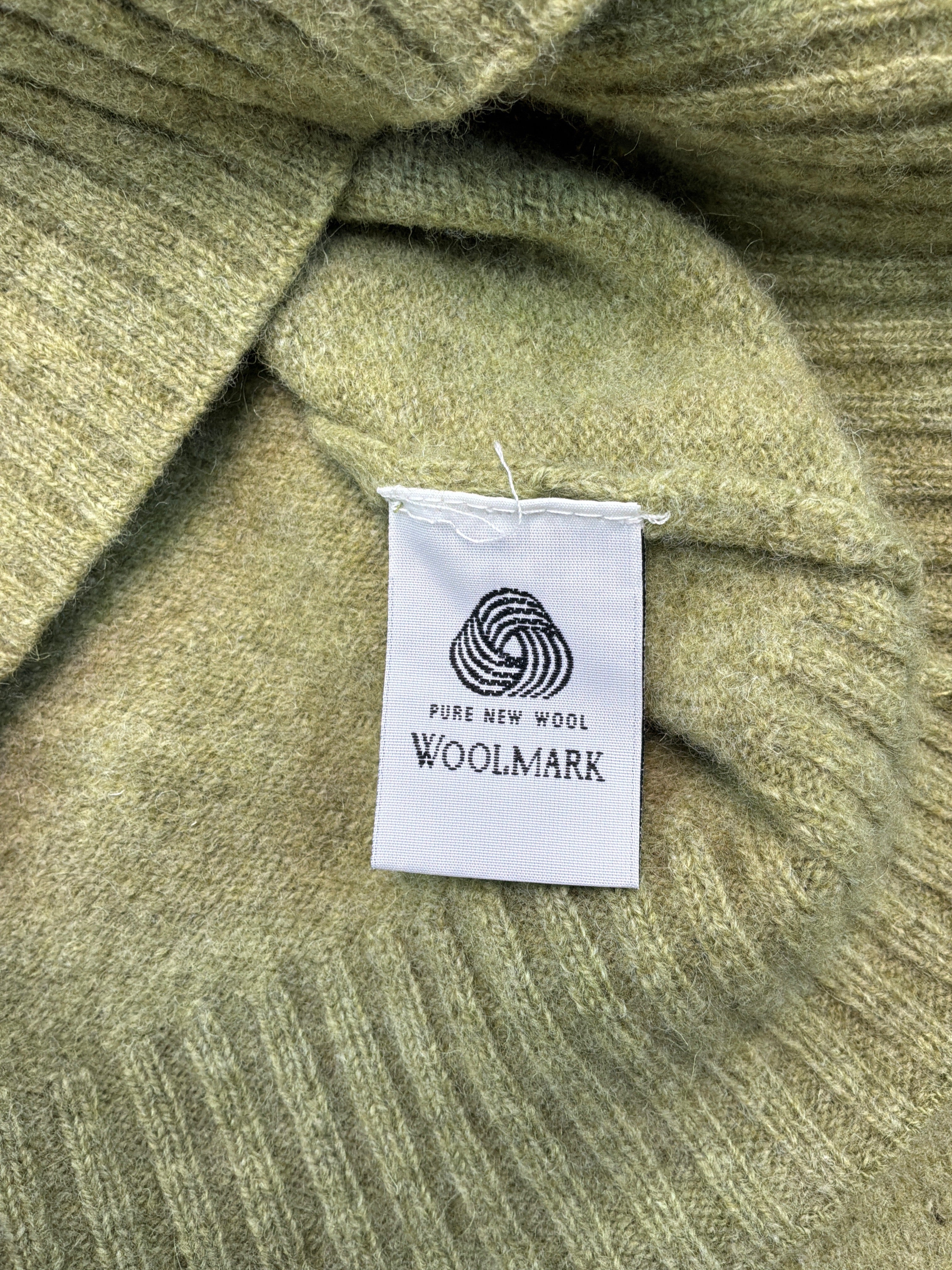 Vintage Olive Brown Turtleneck Knit Sweater