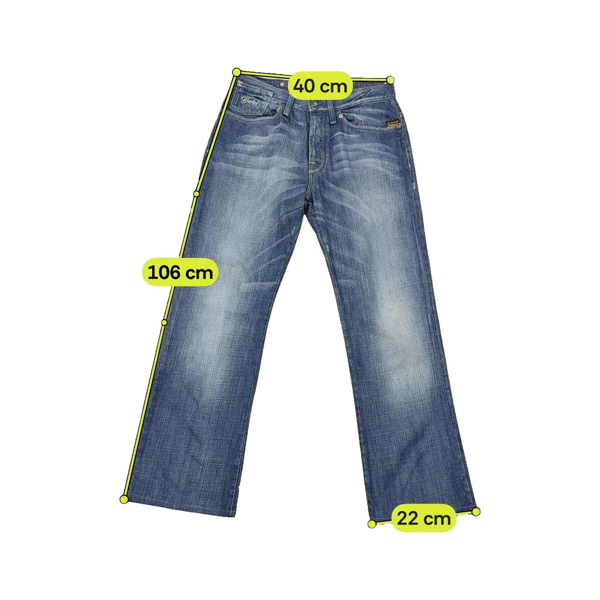 G-Star Faded Straight Leg Cotton Jeans
