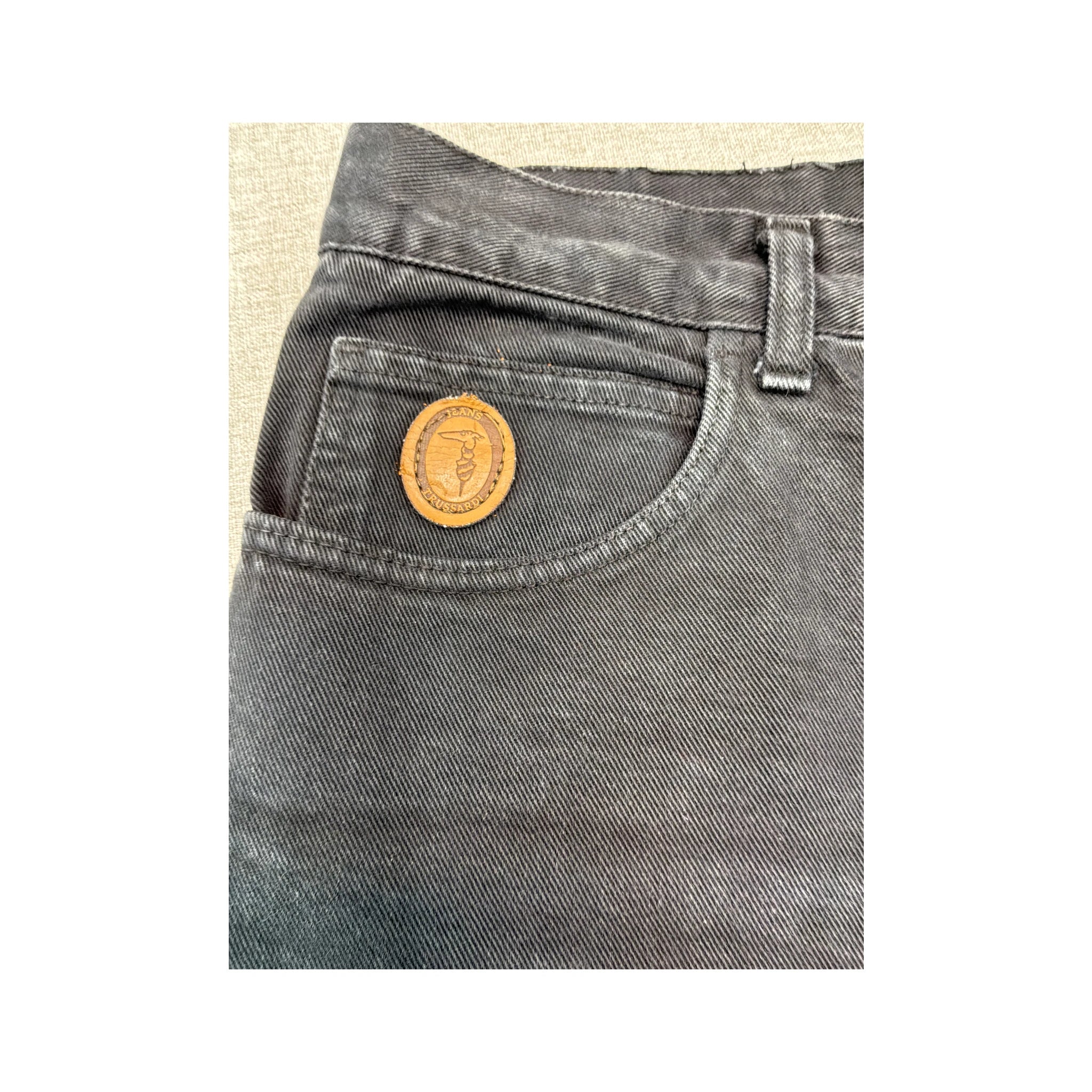Calças de ganga Trussardi Jeans em algodão preto de Corte Afunilado