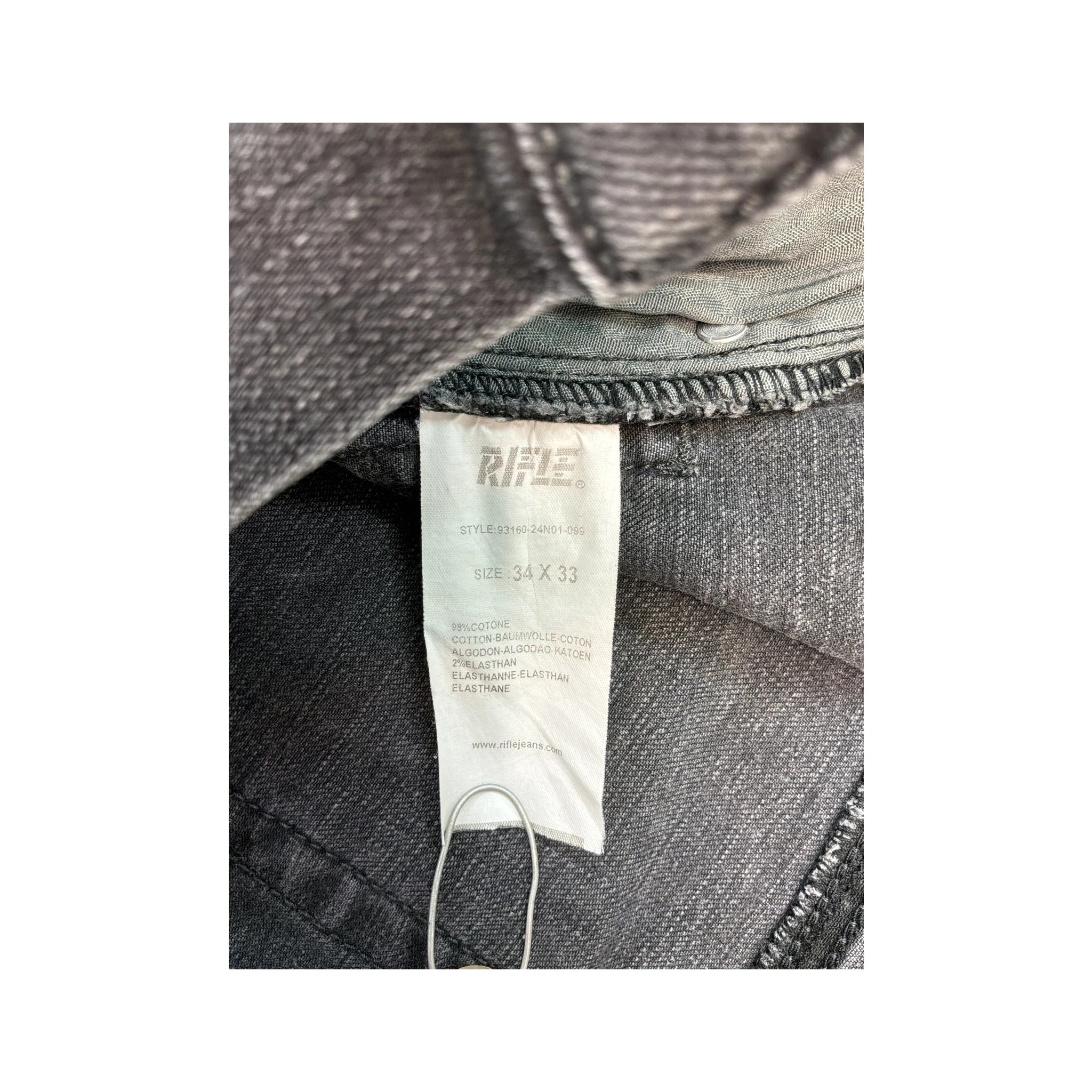 Rifle Black Wash Cotton Stretch Jeans