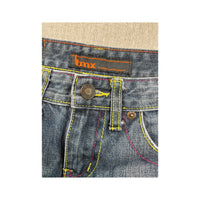 TMX 201 Faded Denim Mini Skirt with Contrast Stitching