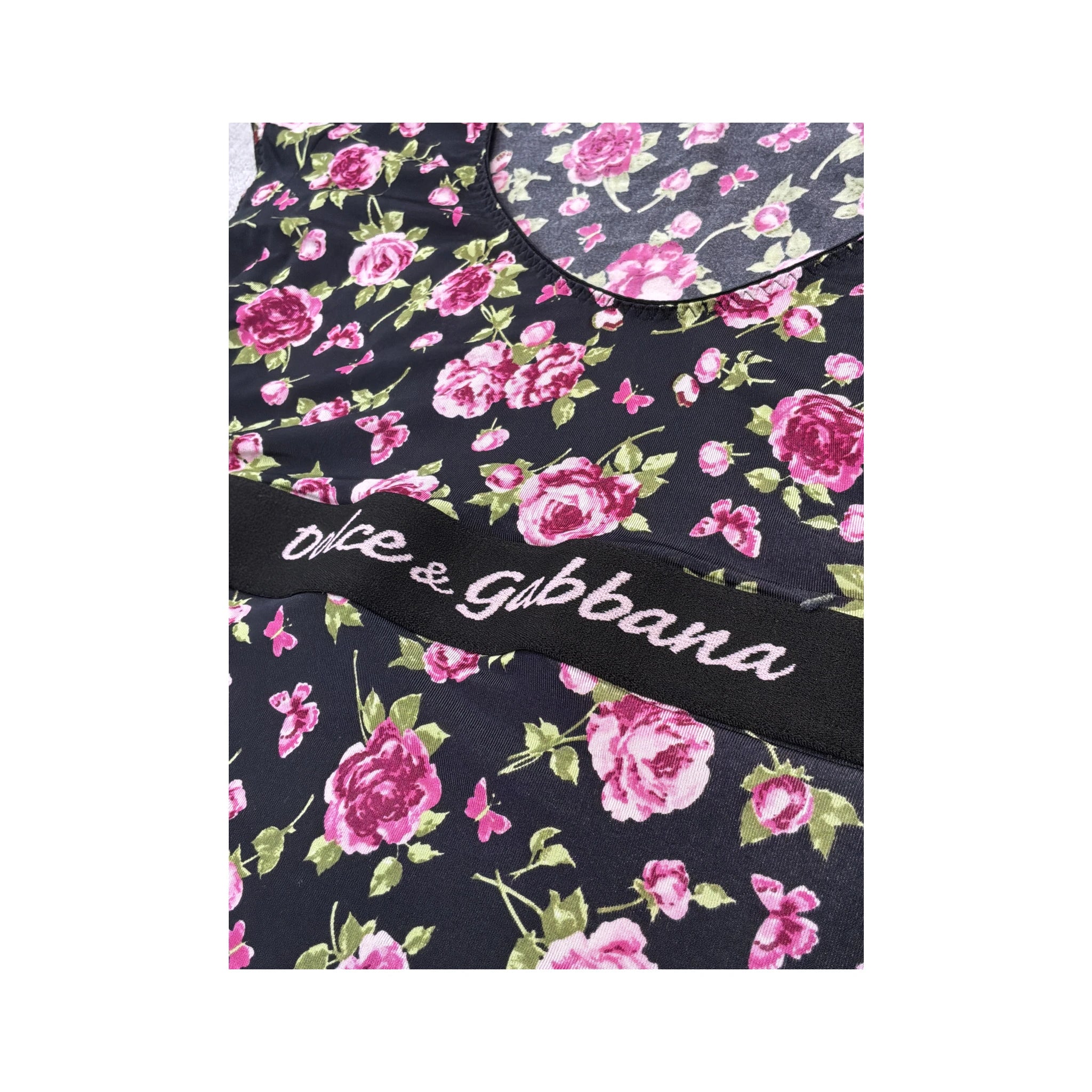 Dolce & Gabbana Floral Logo Waist T-shirt