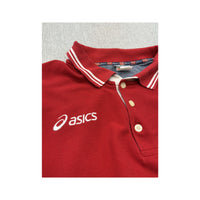 Asics Vintage Red Cotton Team Polo