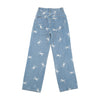 Playboy Allover Bunny Logo Print Wide Leg Denim Jeans