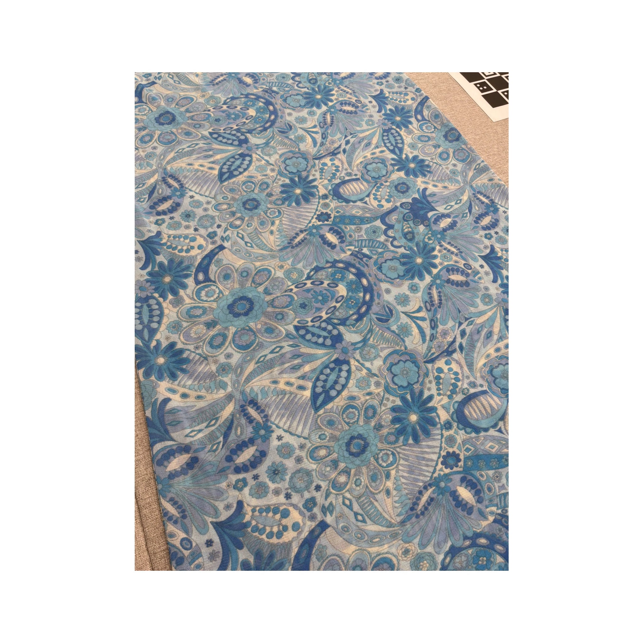 IRGE Blue Paisley Floral Print Cotton Cap Sleeve Maxi House Dress