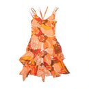 Vestido Lingerie Valtusi floral com Bainha Lenço