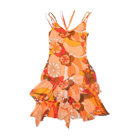 Valtusi Floral Handkerchief Hem Slip Dress