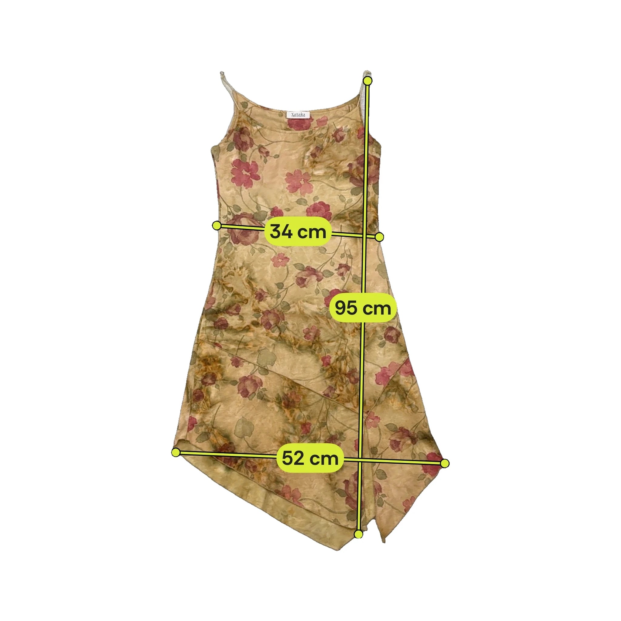 Xanaka Floral Handkerchief Hem Slip Dress