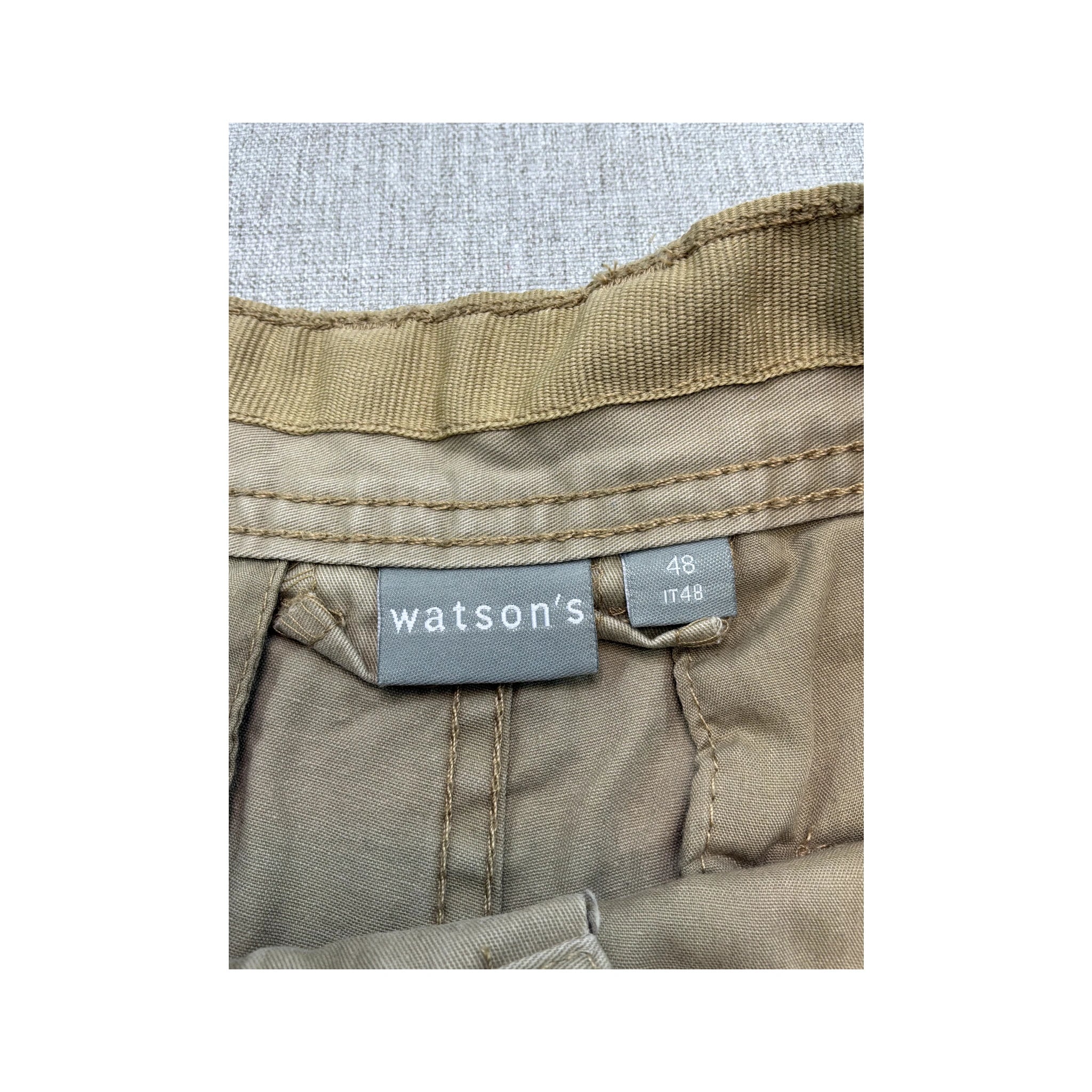 Watsons Beige Cotton Cargo Shorts