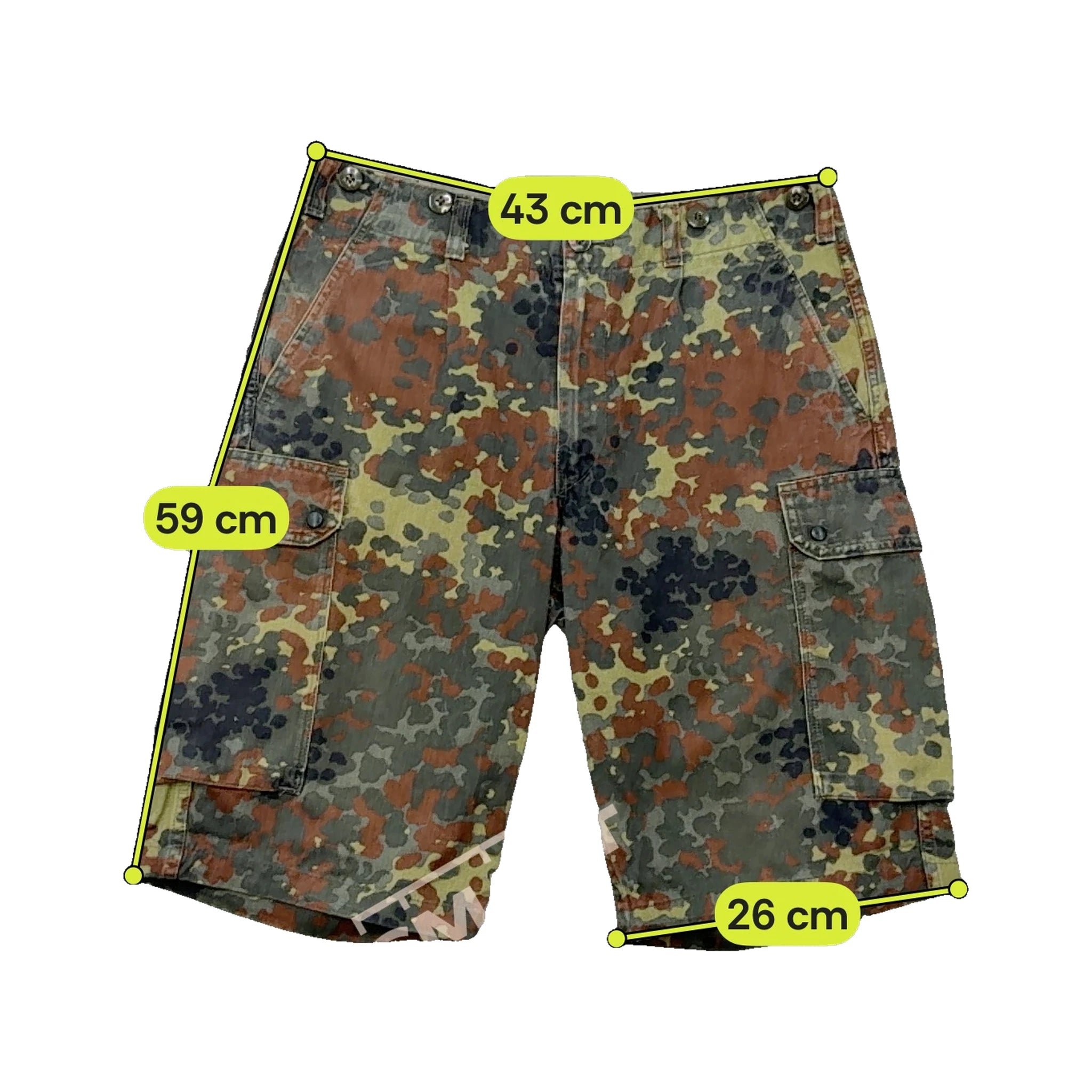Vintage German Flecktarn Camouflage Cargo Shorts
