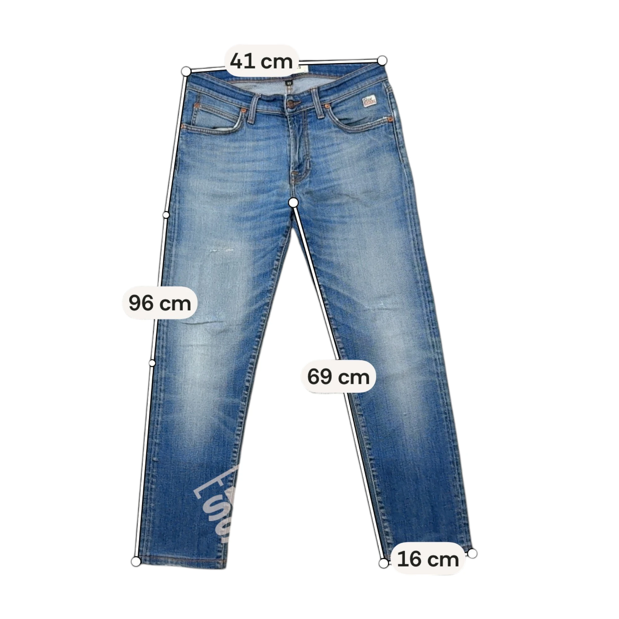 Roy Rogers Light Wash Cotton Blend Slim Straight Jeans
