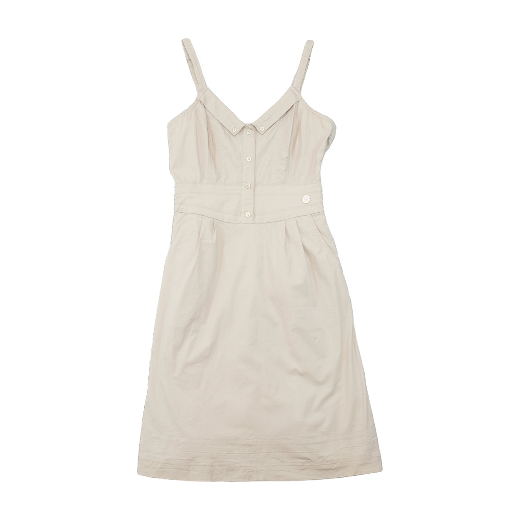 Calvin Klein Jeans Button Front Strappy Cotton Blend Dress
