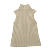 Stefanel Rib Knit Zip-Up Mock Neck Sweater Vest