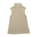 Stefanel Rib Knit Zip-Up Mock Neck Sweater Vest