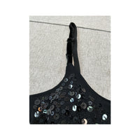 Y2K Black Sequin Cami Tank Top