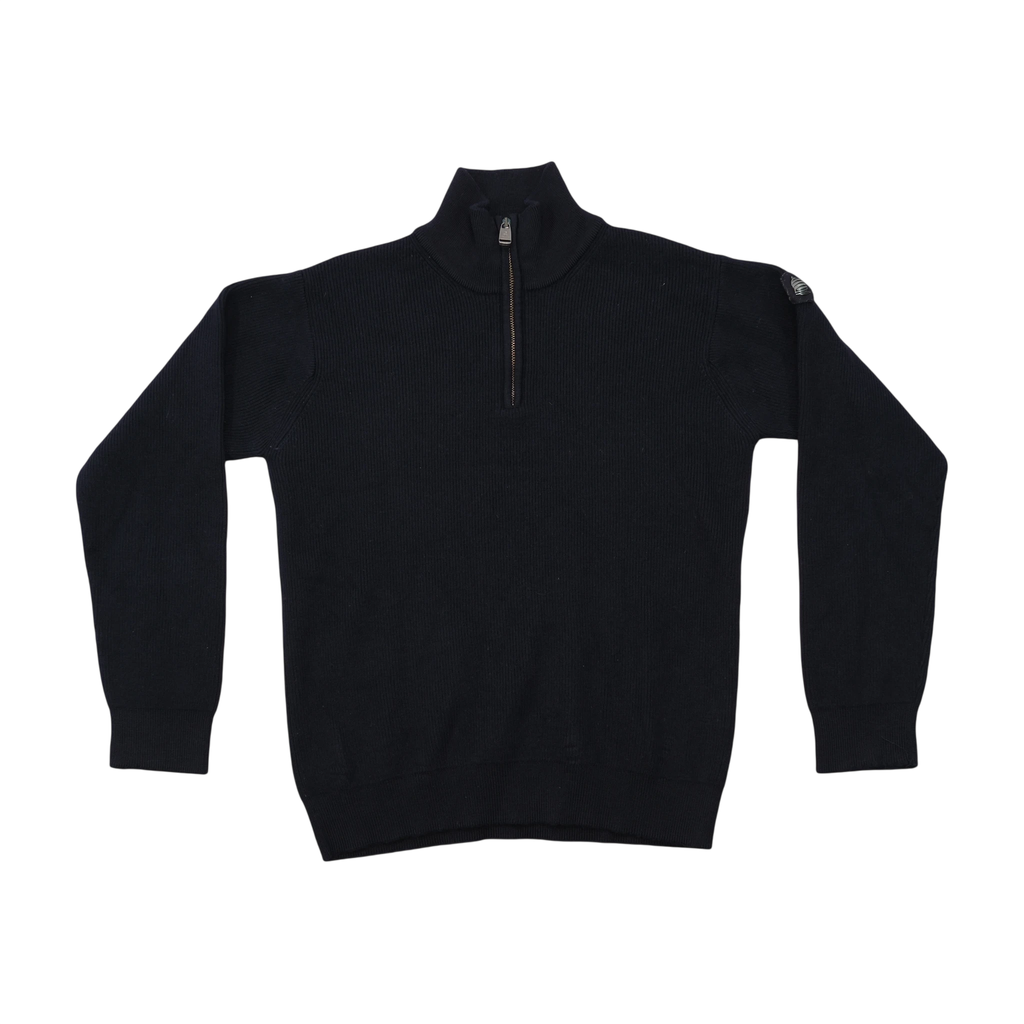 Marina Yachting Virgin 100% Wool Ribbed Quarter Zip Sweater