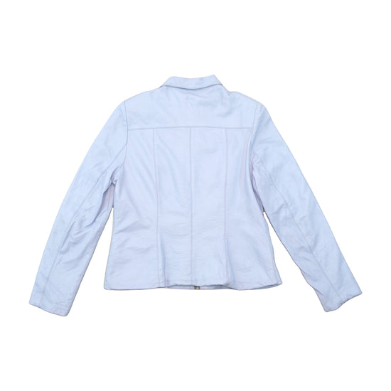 Vintage Merilleno Light Blue Leather Zip Jacket