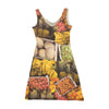 Fruit Market Print Sleeveless Mini Dress