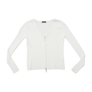 Safran Ribbed V-Neck Zip Front Sweater