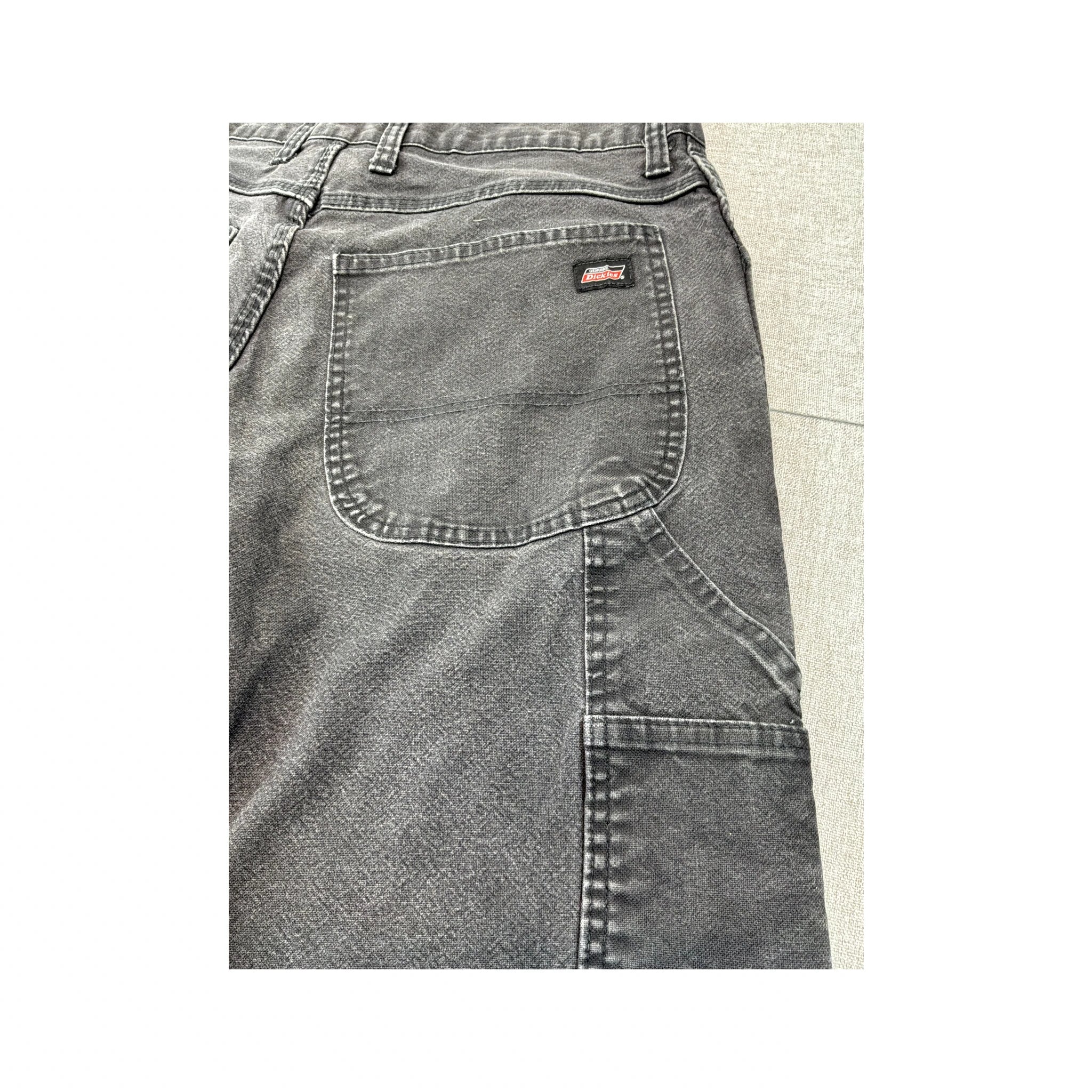 Calças de ganga de carpinteiro Dickies vintage preto Lavado