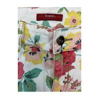 Floral Print Frayed Hem Denim Shorts