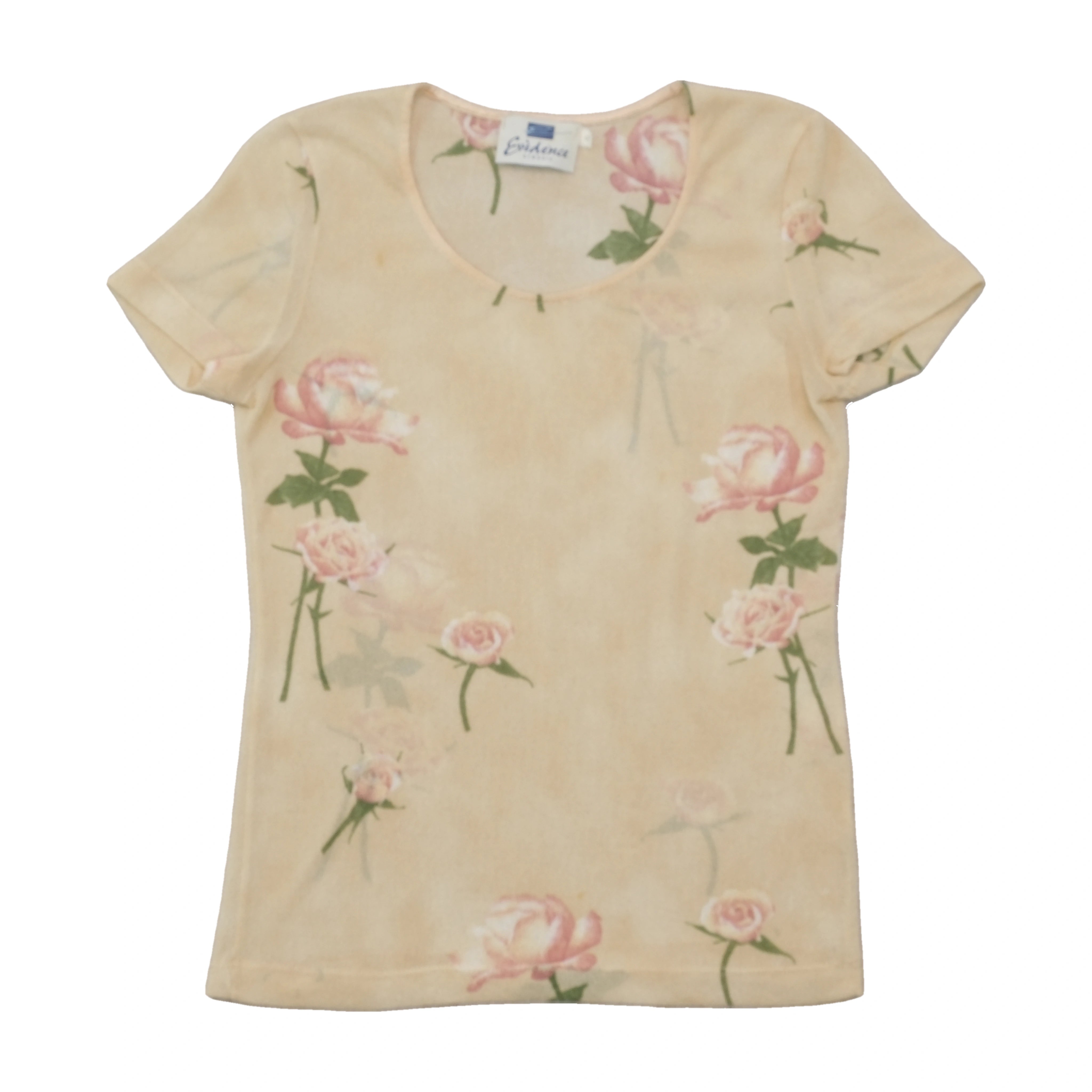 Evidence Classics Sheer Rose Print T-shirt