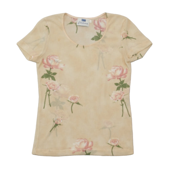 Evidence Classics Sheer Rose Print T-shirt